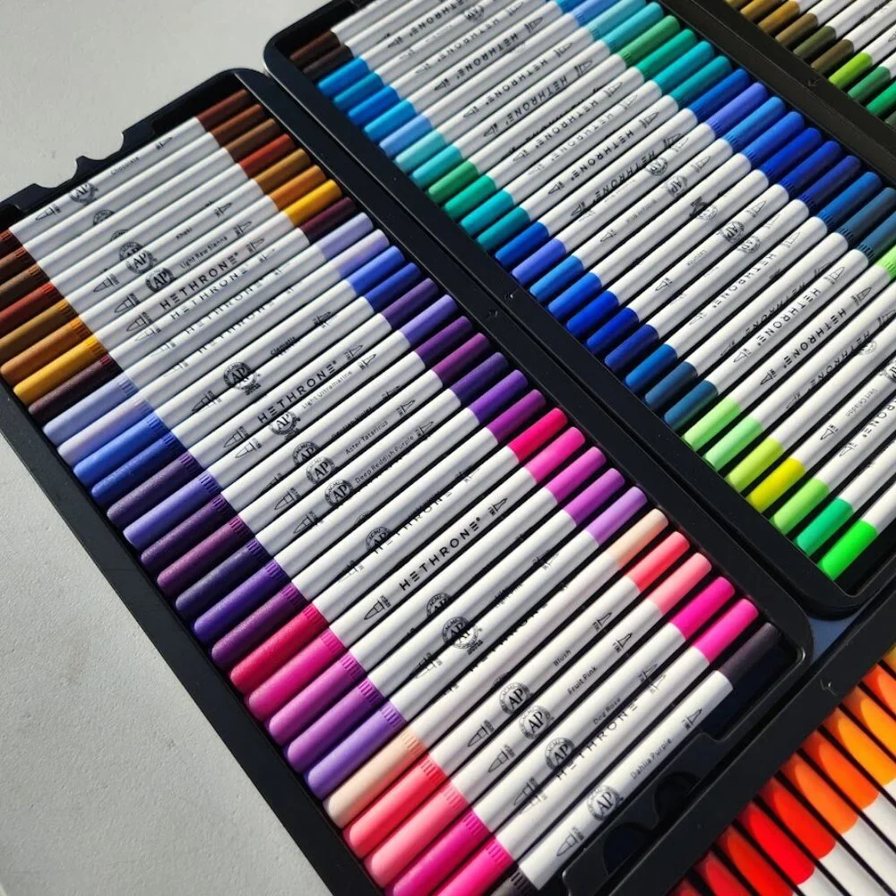 NEW 120 Colors Art Supplies Brush Markers Pens for Adult Coloring Books School D